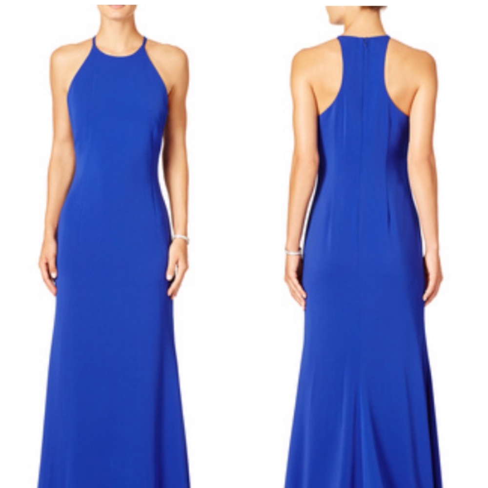 Badgley Mischka Cobalt Racing Gown